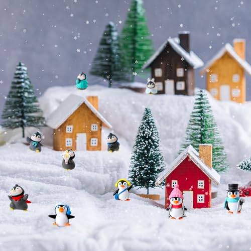 Miniature Penguin Figurines Set - 40 Resin Winter Decor & Cake Toppers