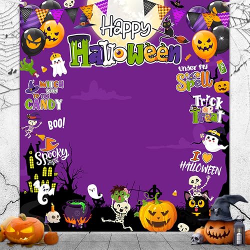 AIBIIN Purple Halloween Photo Backdrop - 70.8x78.7 Inch for Photography