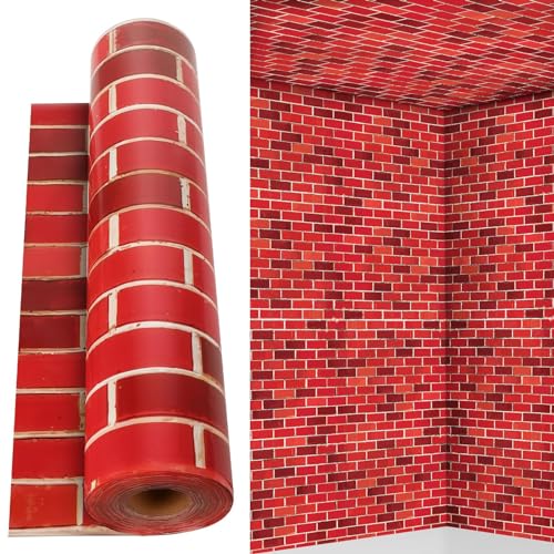 Red Brick Wall Backdrop Tablecloth Roll 52x100 Ft for Party Decorations