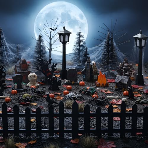 Halloween Village Miniature Set - Haunted Houses, Figurines & Decor Accessories