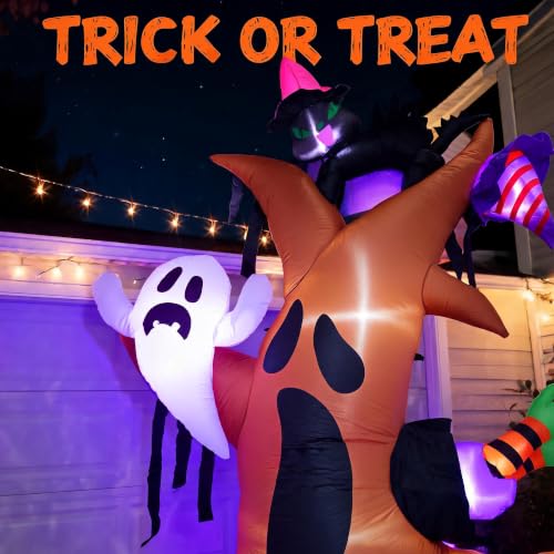 8FT Halloween Inflatable Tree Decoration with LED Lights Outdoor Yard Display