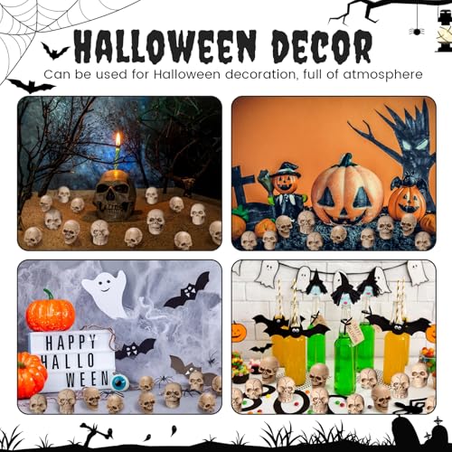 Civaner 160 Pcs Halloween Mini Skull Figurines - Creepy Resin Decorations for Miniature Scenes & Party Decor Variation of THIS listing