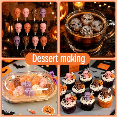 Halloween Skull Chocolate Molds - 4 Pack Small Skull Candy & Gummy Mold - Variation of THIS listing