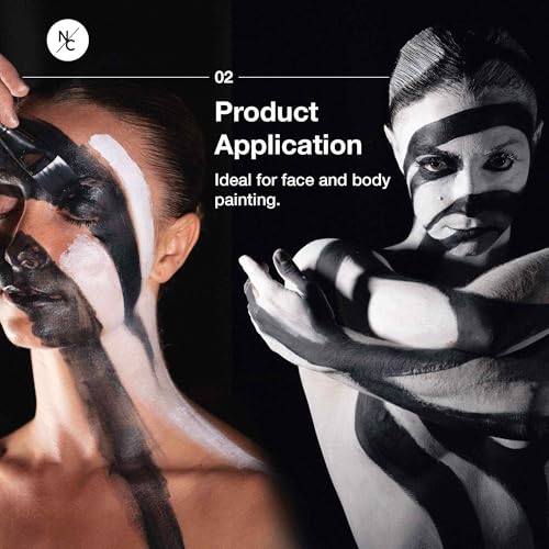 Water-Activated Body & Face Paint - Highly Pigmented, Long-Lasting Black 0.70 oz