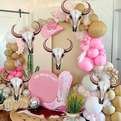 Brown Small 5Pcs Western Longhorn Cow Balloon Set - Party Wall Decor