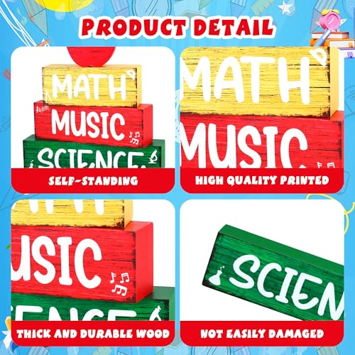 Back to School Wooden Tiered Tray Decor Set - Math Music Science Variation