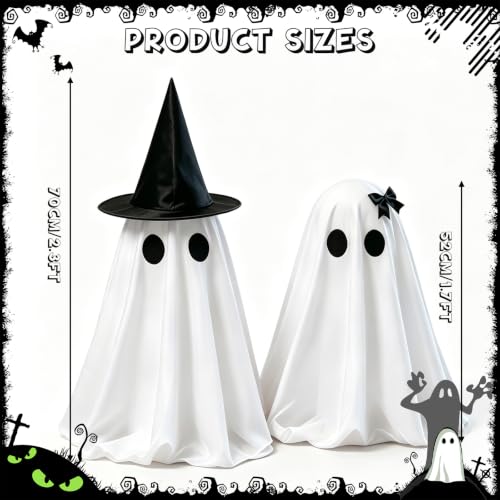 Indoor Halloween Ghost Decorations Set - Spooky Light-Up Ghosts, 2 Pack