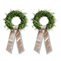 Khaki Satin Wreath Sash Set - 2 Pieces with Plain Trim for Front Door Decor