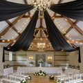 Black Ceiling Drapes - 4 Panels 60W x 30L ft for Halloween & Wedding Decor - Variation: Black / 60"W x 360"L (Pack of 4)