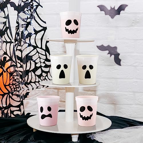 Halloween Ghost Disposable Plastic Cups 16oz - 48 Pack for Parties