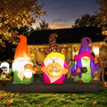 Halloween Inflatable Gnome Decor - 9.4ft Three Dwarfs Outdoor Decoration with LED Lights