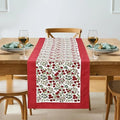 Cotton Hand Block Print Table Runner - Garnet Red, 16x106 Inches - Handmade Indian Decor