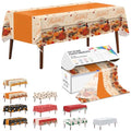 Thanksgiving Plastic Table Cover Roll - 54x300 Feet with Slide Cutter, Pumpkin & Turkey Design, Disposable Harvest Party Tablecloth