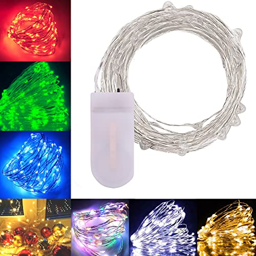 Battery Operated Fairy String Lights 20 LEDs, 6.6ft Cool White for Weddings & Parties