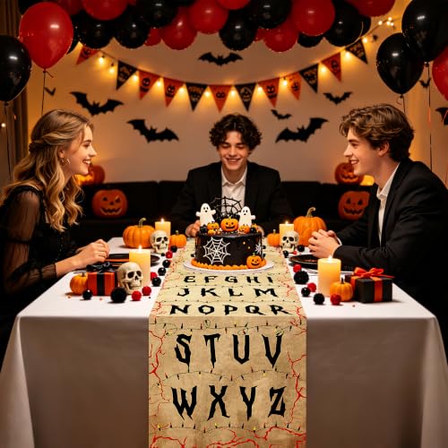 Happy Birthday Table Runner - Brown Stranger Alphabet Party Decoration