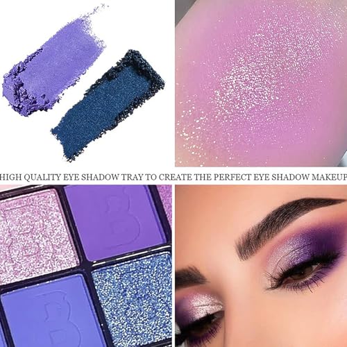 Purple Eyeshadow Palette Matte Glitter Goth Eye Makeup - 16 Shades - K'APEINE