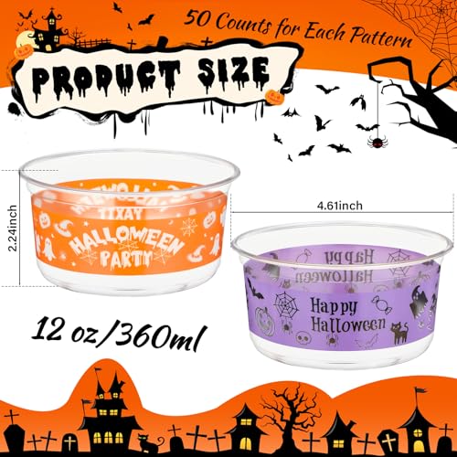 Halloween Plastic Candy Bowls 12oz Bulk Disposable Serving Dishes Party Supplies