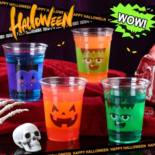 Halloween Plastic Party Cups - 90 Pack, 12 oz, Elegant Style