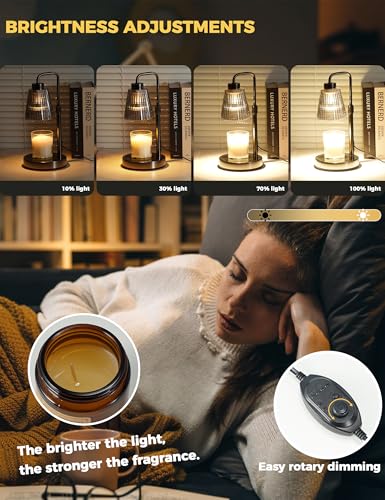 Silver Gray Candle Warmer Lamp with 24h Cycle Timer & Dimmable Feature