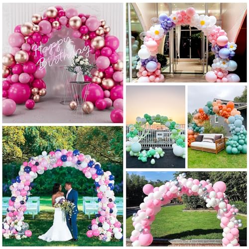 White Balloon Arch Kit 7.4ft Stand Frame with Base for Weddings & Parties