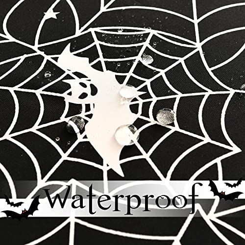 Halloween Spider Web Tablecloth 60 Inch Round Waterproof & Washable Decor