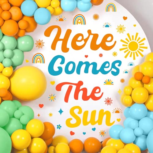 Here Comes The Son Stickers Baby Shower Party Decals Sun Theme Gender Reveal Backdrop - Sun 2