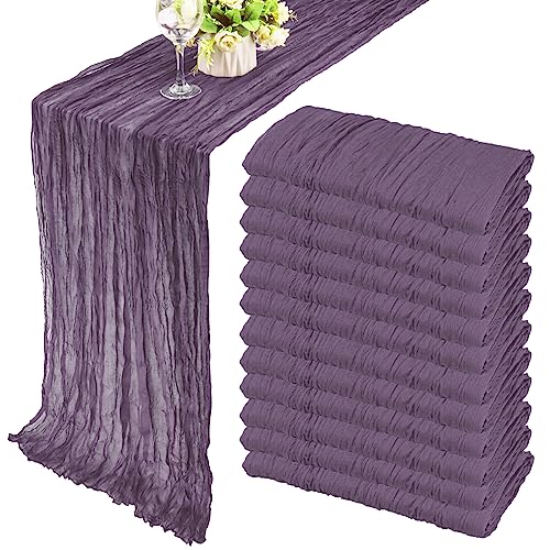 Grape Cheesecloth Table Runner 35x72 Inches for Wedding & Party Decor - Variation: Grape / 35" x 72"