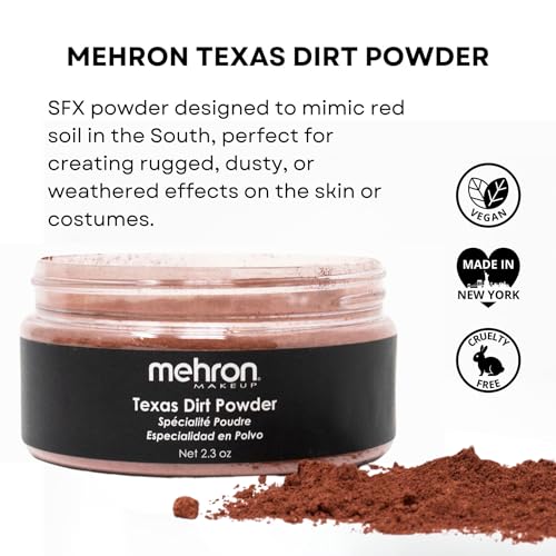 Mehron Makeup Special FX Powder Texas Dirt - Fake Dirt for SFX, Halloween & Cosplay, 2.8 oz