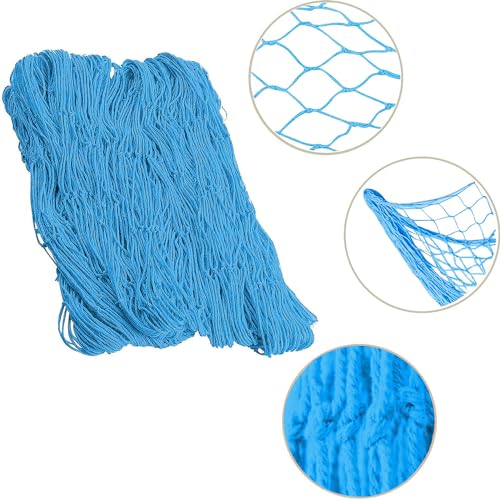 Skyblue Fish Net Decoration for Party Wall Decor 79x59in - Handmade Nautical Style