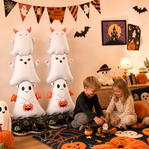 2pcs Halloween Ghost Balloons - 3.7Ft Self-Standing Giant Inflatable Ghost Decorations