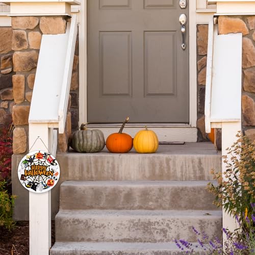Halloween Door Decorations - Ghosts and Goblins Wooden Sign - Spooky Home Decor
