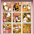 Pink Halloween Window Clings - Ghost, Pumpkin, Bat & Spider Decals - Variation of Halloween