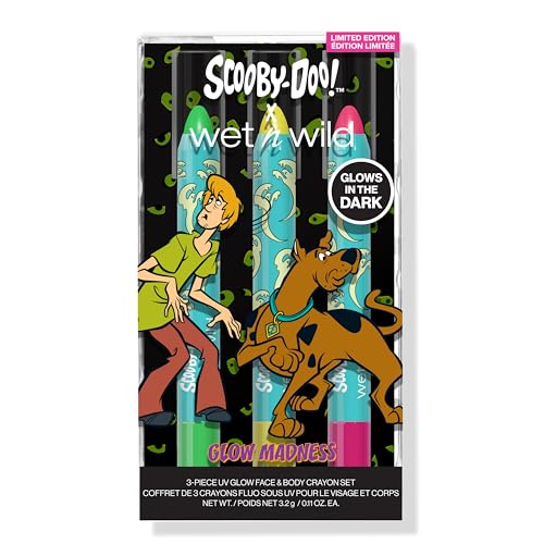Wet n Wild Scooby Doo UV Glow Crayon Set - 3 Face & Body Neon Makeup Kit with Vitamin E - 1 Count