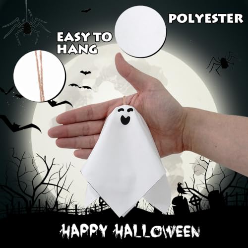 Halloween Ghost Hanging Ornaments Set - 16pcs, 5.5 Inch Cute Spooky Decorations