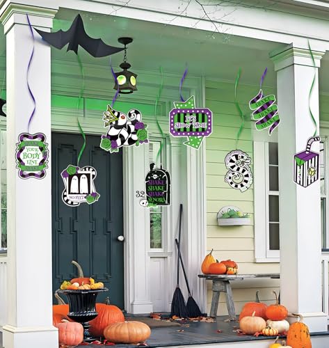 Halloween Party Decorations Banner & Hanging Swirls - Spooky Indoor Decor