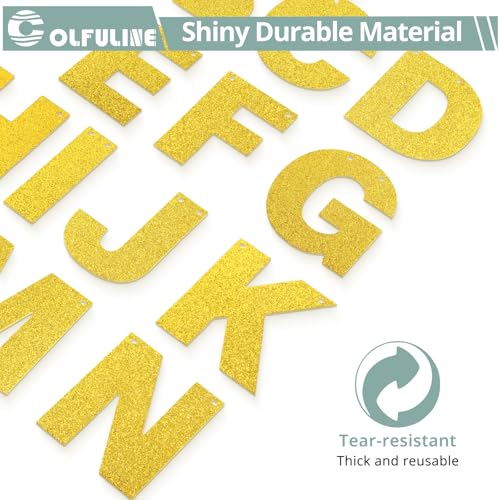 DIY Glitter Letter Banner Kit - Customizable Gold Sign for Parties & Events