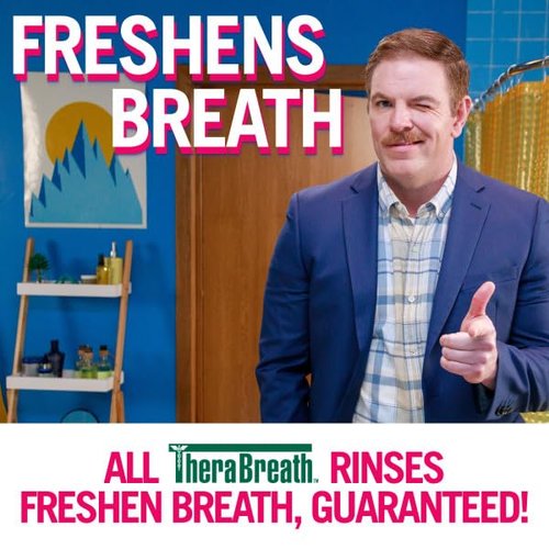 TheraBreath Anticavity Fluoride Mouthwash, Sparkle Mint, Dentist Formulated, 1 Liter (33.8 fl oz) + Travel Size, 3 fl oz
