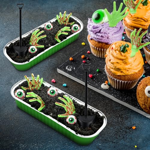 Halloween Zombie Hands Cake Decor Set - Green, 24 Pcs Cake Toppers & Supplies