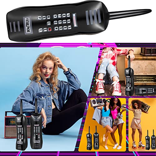 8-Pack Inflatable Retro Mobile Phones - 26 Inch 80s 90s Party Decorations