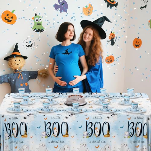 Halloween Baby Shower Decorations Boy - Little Boo is Almost Due Party Supplies Set