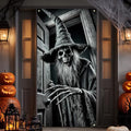 IVN Halloween Hooded Skeleton Wizard Door Cover - Phantom Variation 35x71 Inch