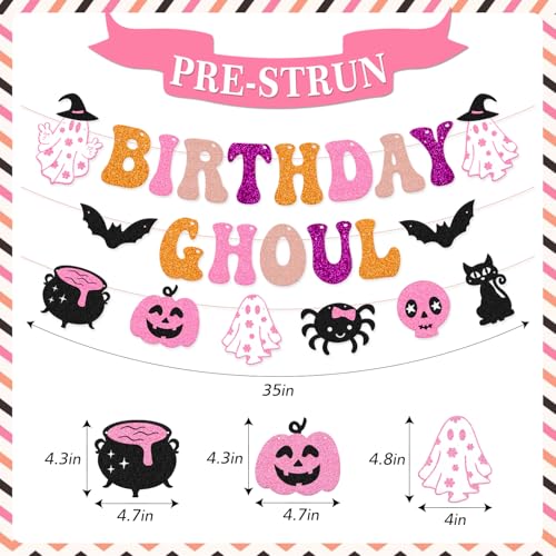 Halloween Birthday Banner - Spooky-Glam Glitter Party Decor