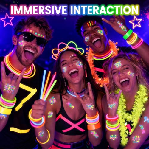 Glow in The Dark Party Decorations Kit with Balloons, Glow Sticks & More