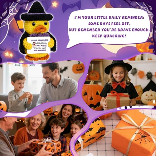 Witchy Crochet Duck Decor - Inspirational Gift for Women, Halloween Reminder