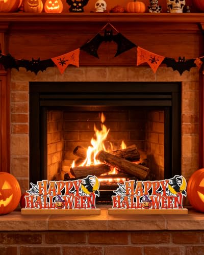 Halloween Wooden Tabletop Sign Decor - Spooky Home Centerpiece