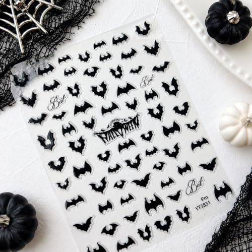Halloween Nail Stickers for Nail Art Scary Bat Design - Halloween Style 2