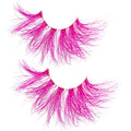 Pink 25mm 3D Mink Fake Eyelashes - Dramatic Wispy False Lashes for Halloween & Cosplay