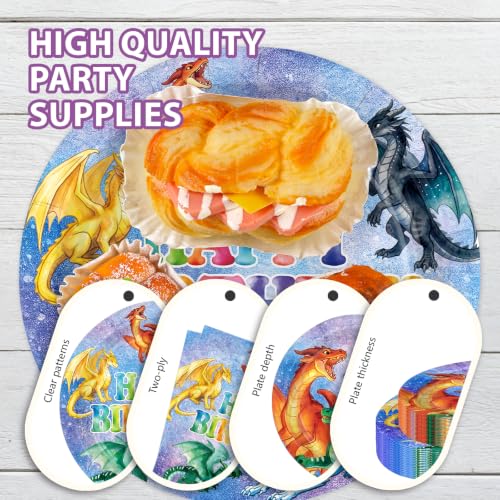 Dragon Theme Birthday Party Supplies Set - Serves 24 Kids