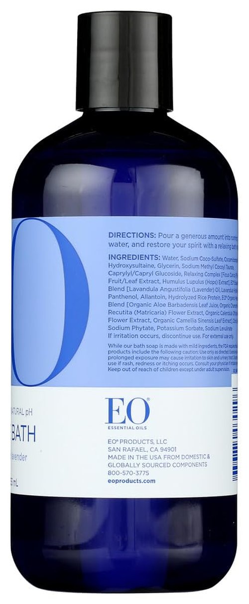 EO Bubble Bath - French Lavender Organic Relaxation | 12 Fl Oz for Soothing Baths