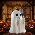Halloween Ghost Figurine - Spooky Resin Tabletop Decor with Funny Face